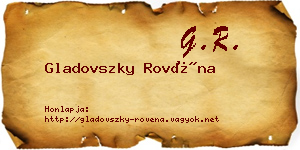 Gladovszky Rovéna névjegykártya